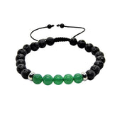 Libela Pulsera Ajustable de Piedras Volcánicas y Ágata Verde – Joyería Artesanal en Hilo Encerado para Hombre y Mujer